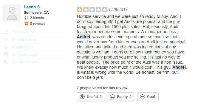 Car Sales Tips Overcoming Objections is an article that includes a mea culpa with my bad yelp review!